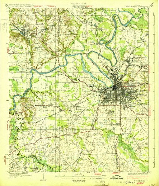 Montgomery, Alabama 1930 (1930) USGS Old Topo Map Reprint 15x15 AL Quad 305641 Montgomery, Alabama 1930 (1930) USGS Old Topo Map Reprint 15x15 AL Quad 305641
