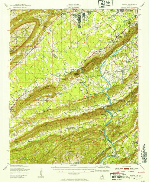 Steele, Alabama 1947 (1953) USGS Old Topo Map Reprint 15x15 AL Quad 305700