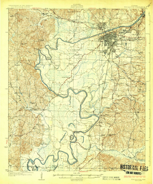 Tuscaloosa, Alabama 1926 (1926) USGS Old Topo Map Reprint 15x15 AL Quad 305717