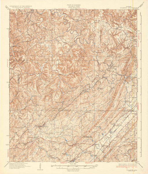Yolande, Alabama 1935 (1935) USGS Old Topo Map Reprint 15x15 AL Quad 464553