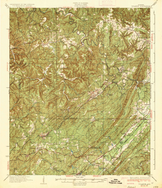 Yolande, Alabama 1935 (1935) USGS Old Topo Map Reprint 15x15 AL Quad 305741