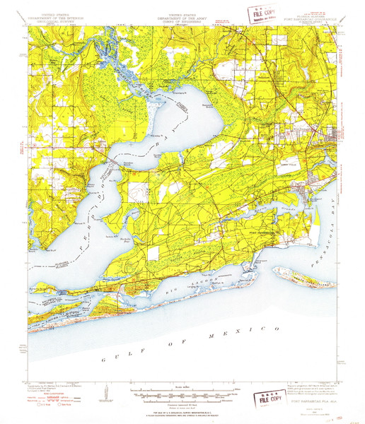 Fort Barrancas, Florida 1941 (1941) USGS Old Topo Map Reprint 15x15 AL Quad 346206