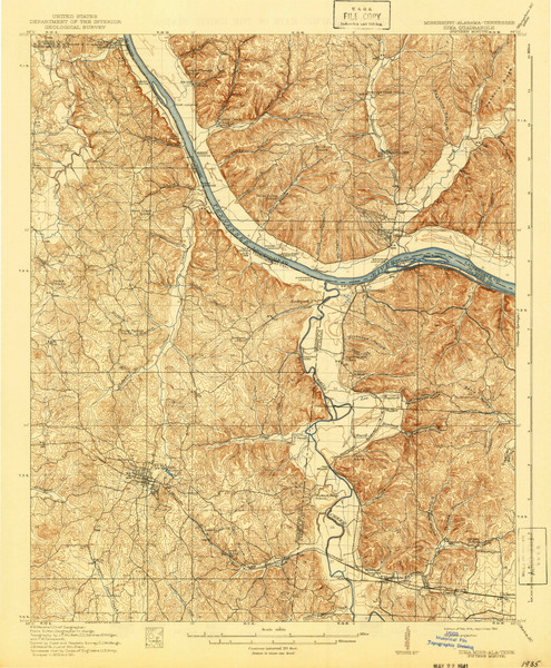 Iuka, Mississippi 1914 (1941) USGS Old Topo Map Reprint 15x15 AL Quad 336940