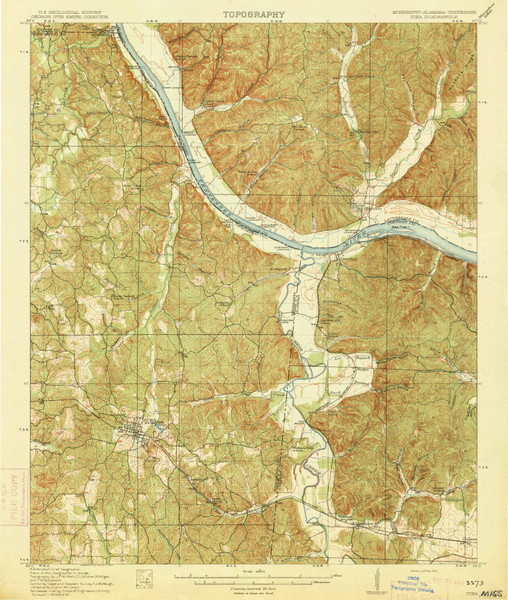 Iuka, Mississippi 1914 (1914) USGS Old Topo Map Reprint 15x15 AL Quad 336935