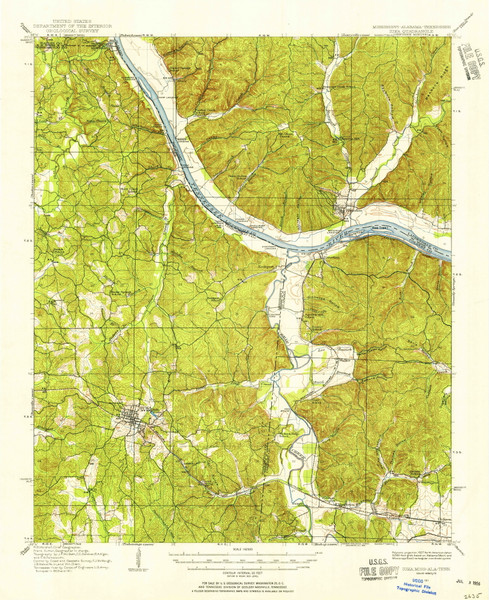 Iuka, Mississippi 1911 (1956) USGS Old Topo Map Reprint 15x15 AL Quad 336939