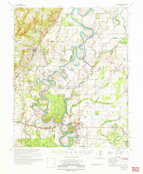 Augusta, Arkansas 1971 (1971) USGS Old Topo Map Reprint 15x15 AR Quad 259983 Augusta, Arkansas 1971 (1971) USGS Old Topo Map Reprint 15x15 AR Quad 259983