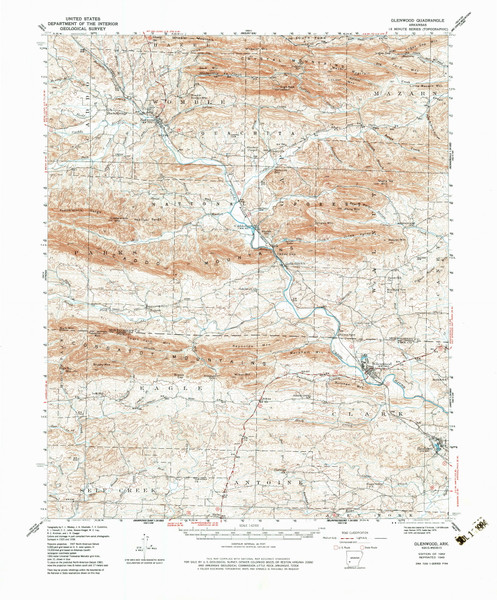 Glenwood, Arkansas 1949 (1983) USGS Old Topo Map Reprint 15x15 AR Quad 260071 Glenwood, Arkansas 1949 (1983) USGS Old Topo Map Reprint 15x15 AR Quad 260071