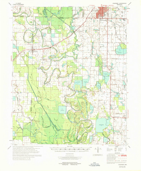 Humphrey, Arkansas 1969 (1969) USGS Old Topo Map Reprint 15x15 AR Quad 260108 Humphrey, Arkansas 1969 (1969) USGS Old Topo Map Reprint 15x15 AR Quad 260108