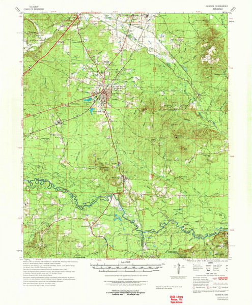 Gurdon, Arkansas 1972 (1973) USGS Old Topo Map Reprint 15x15 AR Quad 260084