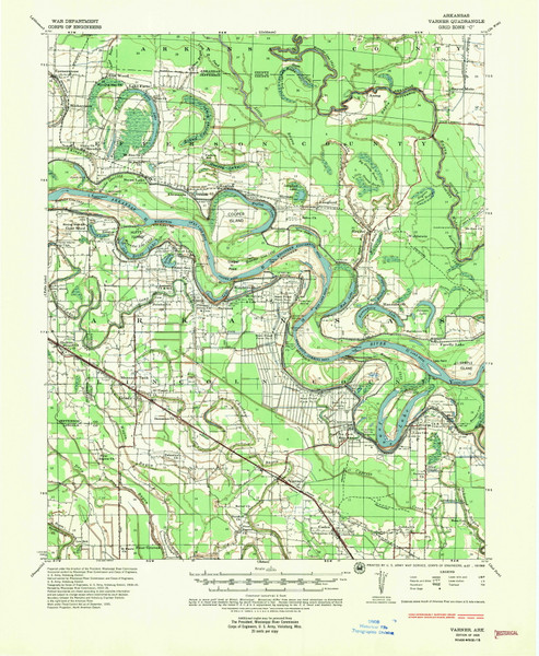 Varner, Arkansas 1935 (1957) USGS Old Topo Map Reprint 15x15 AR Quad 260343 Varner, Arkansas 1935 (1957) USGS Old Topo Map Reprint 15x15 AR Quad 260343