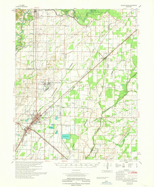 Walnut Ridge, Arkansas 1968 (1968) USGS Old Topo Map Reprint 15x15 AR Quad 260361