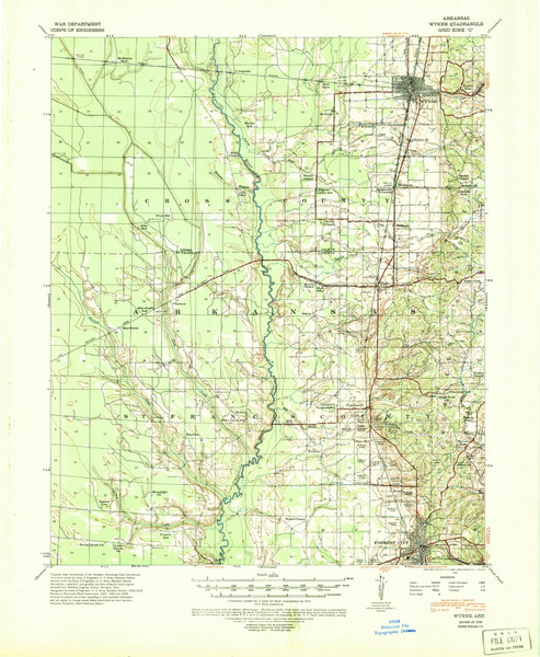 Wynne, Arkansas 1939 (1943) USGS Old Topo Map Reprint 15x15 AR Quad 260382 Wynne, Arkansas 1939 (1943) USGS Old Topo Map Reprint 15x15 AR Quad 260382