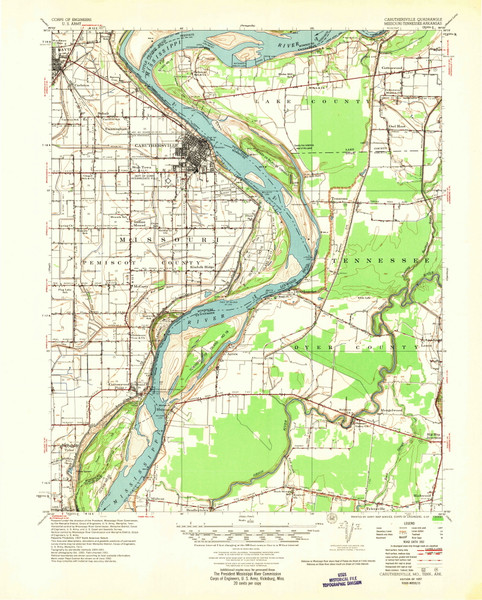 Caruthersville, Missouri 1957 (1957) USGS Old Topo Map Reprint 15x15 AR Quad 324781 Caruthersville, Missouri 1957 (1957) USGS Old Topo Map Reprint 15x15 AR Quad 324781