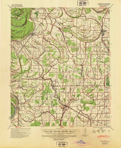 Pace, Mississippi 1939 (1942) USGS Old Topo Map Reprint 15x15 AR Quad 337029 Pace, Mississippi 1939 (1942) USGS Old Topo Map Reprint 15x15 AR Quad 337029
