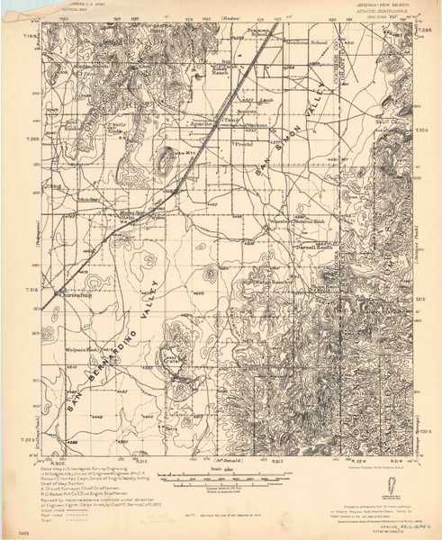 Apache, Arizona 1940 (1940) USGS Old Topo Map Reprint 15x15 AZ Quad 464561 Apache, Arizona 1940 (1940) USGS Old Topo Map Reprint 15x15 AZ Quad 464561