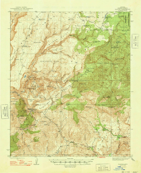 Bagdad, Arizona 1948 (1948) USGS Old Topo Map Reprint 15x15 AZ Quad 314353 Bagdad, Arizona 1948 (1948) USGS Old Topo Map Reprint 15x15 AZ Quad 314353