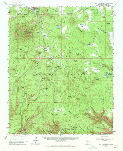 Bill Williams Mountain, Arizona 1962 (1971) USGS Old Topo Map Reprint 15x15 AZ Quad 314375 Bill Williams Mountain, Arizona 1962 (1971) USGS Old Topo Map Reprint 15x15 AZ Quad 314375