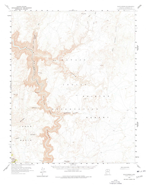 Blue Spring, Arizona 1955 (1978) USGS Old Topo Map Reprint 15x15 AZ Quad 314403 Blue Spring, Arizona 1955 (1978) USGS Old Topo Map Reprint 15x15 AZ Quad 314403
