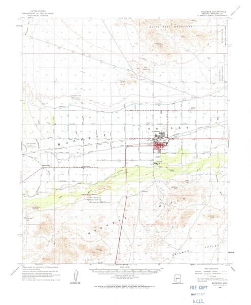 Buckeye, Arizona 1958 (1963) USGS Old Topo Map Reprint 15x15 AZ Quad 314426