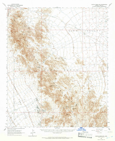 Castle Dome Mountains, Arizona 1965 (1966) USGS Old Topo Map Reprint 15x15 AZ Quad 314463 Castle Dome Mountains, Arizona 1965 (1966) USGS Old Topo Map Reprint 15x15 AZ Quad 314463