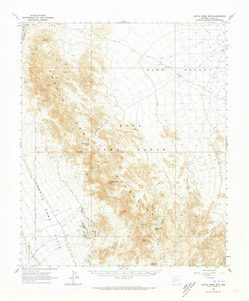 Castle Dome Mountains, Arizona 1965 (1973) USGS Old Topo Map Reprint 15x15 AZ Quad 314462 Castle Dome Mountains, Arizona 1965 (1973) USGS Old Topo Map Reprint 15x15 AZ Quad 314462