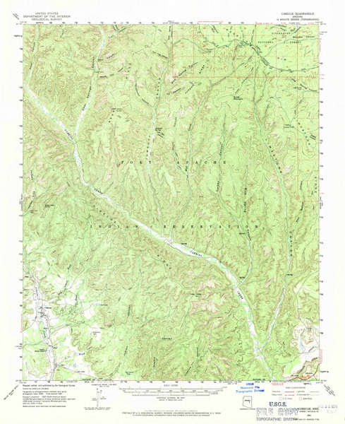 Cibecue, Arizona 1961 (1971) USGS Old Topo Map Reprint 15x15 AZ Quad 314478