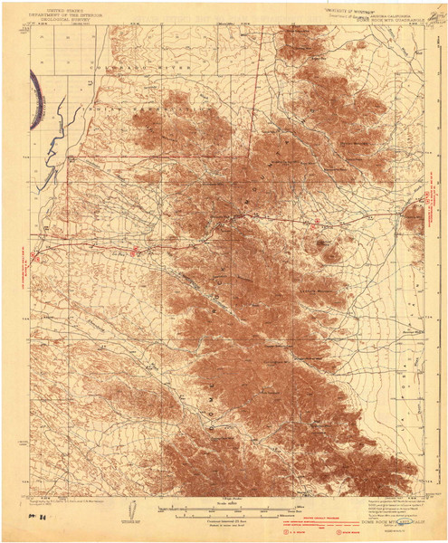 Dome Rock Mountains, Arizona 1940 (1940) USGS Old Topo Map Reprint 15x15 AZ Quad 702561