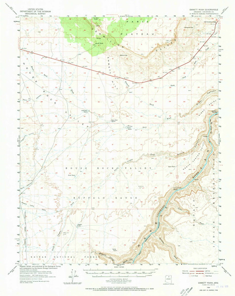 Emmett Wash, Arizona 1954 (1973) USGS Old Topo Map Reprint 15x15 AZ Quad 314577