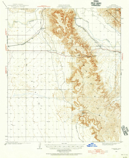 Fortuna, Arizona 1926 (1956) USGS Old Topo Map Reprint 15x15 AZ Quad 314596