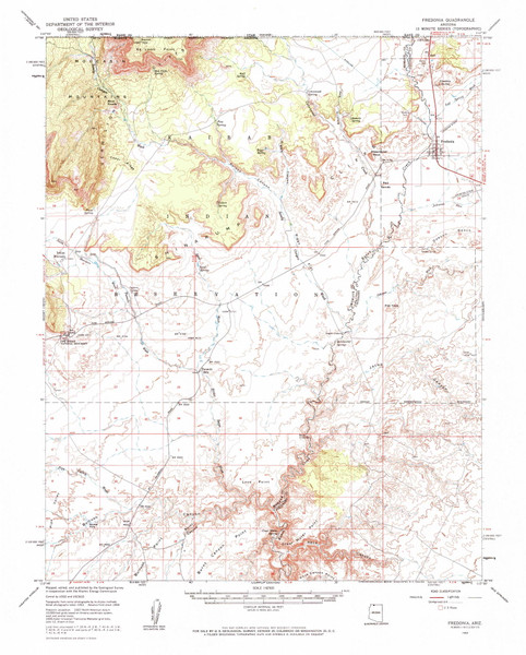 Fredonia, Arizona 1954 (1963) USGS Old Topo Map Reprint 15x15 AZ Quad 314600