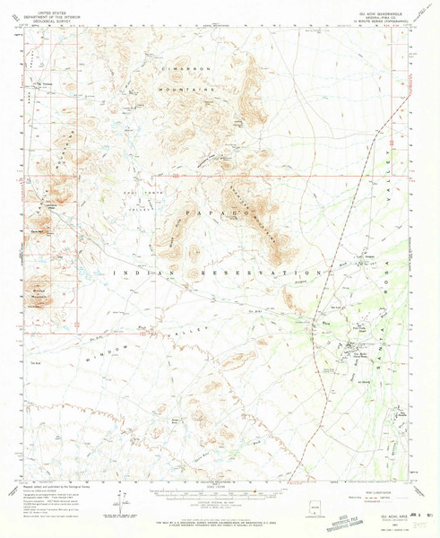 Gu Achi, Arizona 1963 (1973) USGS Old Topo Map Reprint 15x15 AZ Quad 314640