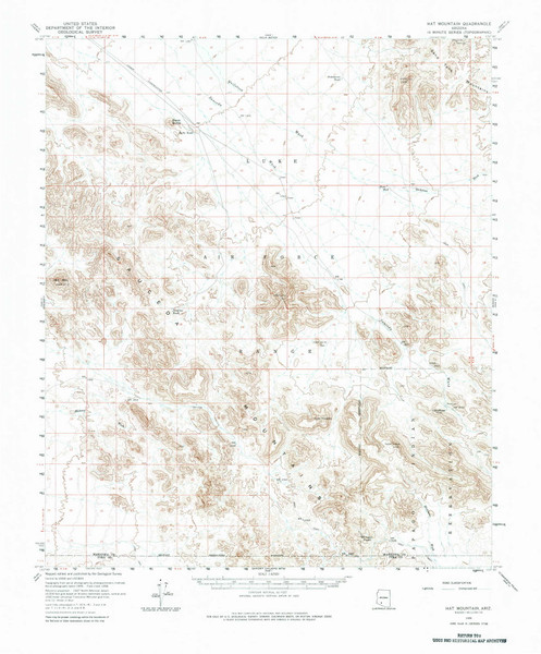 Hat Mountain, Arizona 1958 (1979) USGS Old Topo Map Reprint 15x15 AZ Quad 314660 Hat Mountain, Arizona 1958 (1979) USGS Old Topo Map Reprint 15x15 AZ Quad 314660