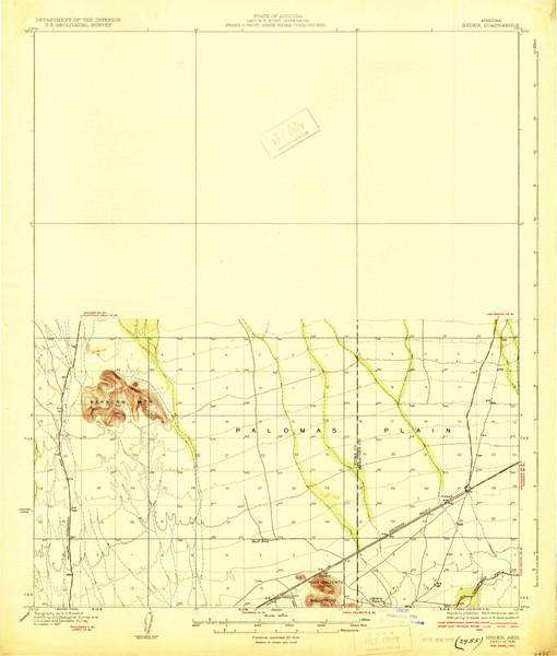 Hyder, Arizona 1930 (1930) USGS Old Topo Map Reprint 15x15 AZ Quad 314688 Hyder, Arizona 1930 (1930) USGS Old Topo Map Reprint 15x15 AZ Quad 314688