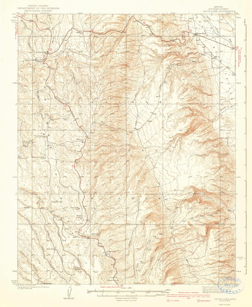 Jacob Lake, Arizona 1940 (1940) USGS Old Topo Map Reprint 15x15 AZ Quad 464743