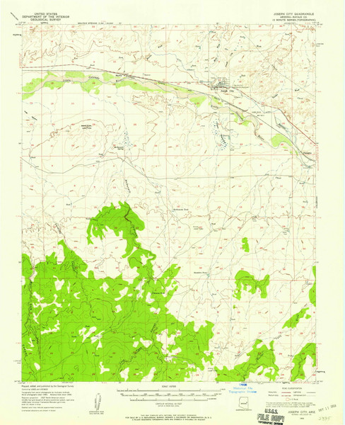 Joseph City, Arizona 1955 (1958) USGS Old Topo Map Reprint 15x15 AZ Quad 314706