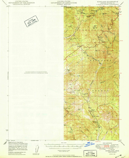 Kirkland, Arizona 1950 (1950) USGS Old Topo Map Reprint 15x15 AZ Quad 314723 Kirkland, Arizona 1950 (1950) USGS Old Topo Map Reprint 15x15 AZ Quad 314723