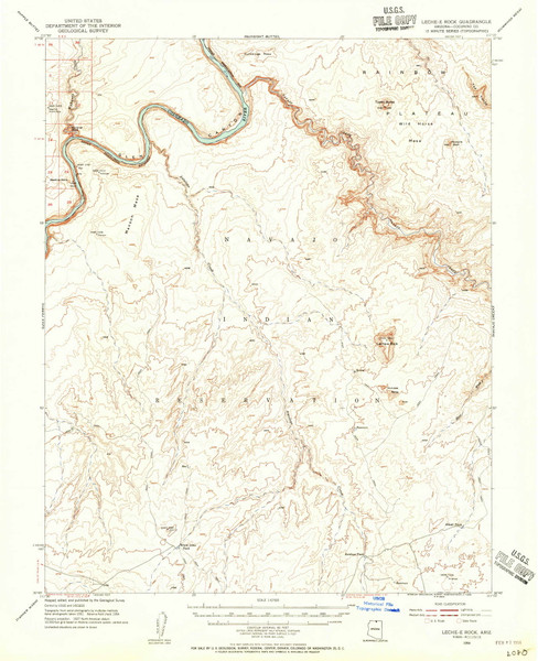 LeChee Rock, Arizona 1954 (1956) USGS Old Topo Map Reprint 15x15 AZ Quad 314743