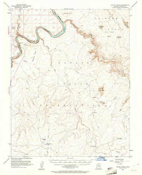 LeChee Rock, Arizona 1954 (1961) USGS Old Topo Map Reprint 15x15 AZ Quad 314742