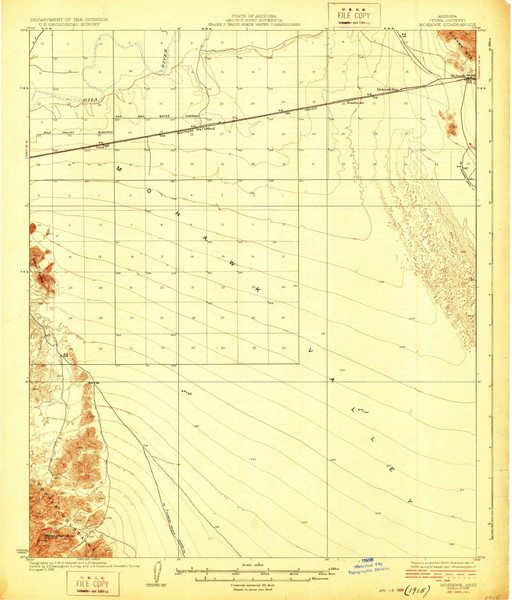 Mohawk, Arizona 1928 (1928) USGS Old Topo Map Reprint 15x15 AZ Quad 314811 Mohawk, Arizona 1928 (1928) USGS Old Topo Map Reprint 15x15 AZ Quad 314811