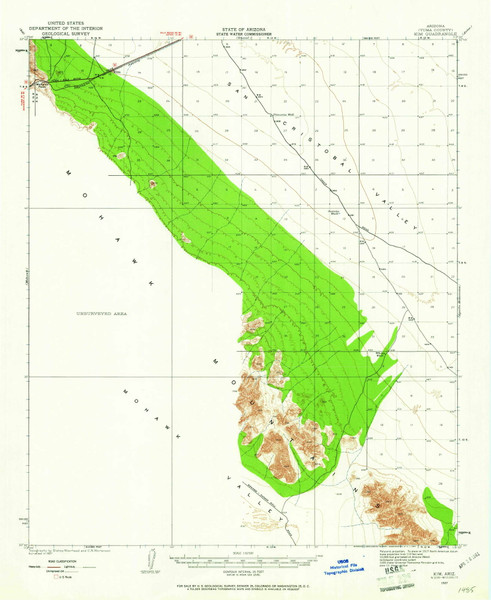 Mohawk Mountains, Arizona 1927 (1961) USGS Old Topo Map Reprint 15x15 AZ Quad 314715