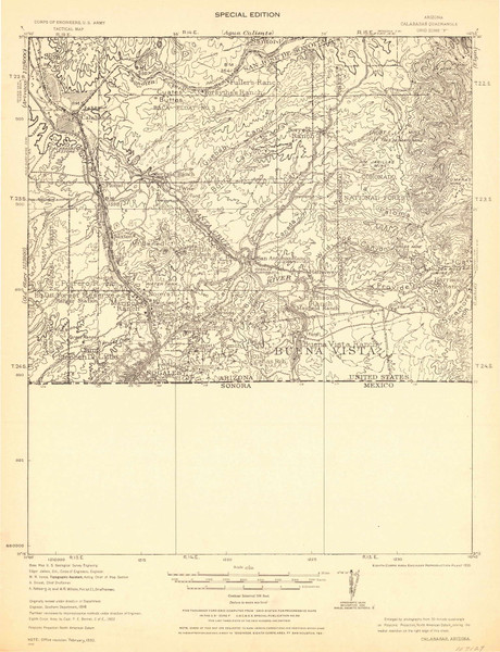 Nogales, Arizona 1933 (1933) USGS Old Topo Map Reprint 15x15 AZ Quad 464624