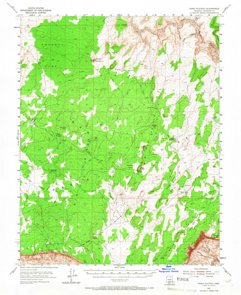 Paria Plateau, Arizona 1954 (1966) USGS Old Topo Map Reprint 15x15 AZ Quad 314873 Paria Plateau, Arizona 1954 (1966) USGS Old Topo Map Reprint 15x15 AZ Quad 314873