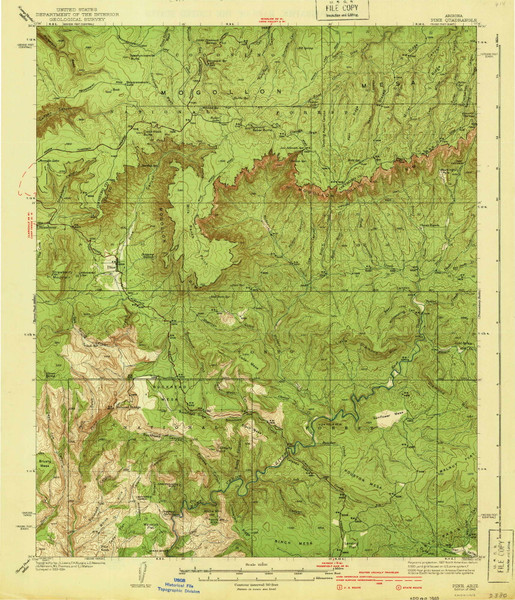 Pine, Arizona 1940 (1940) USGS Old Topo Map Reprint 15x15 AZ Quad 314910