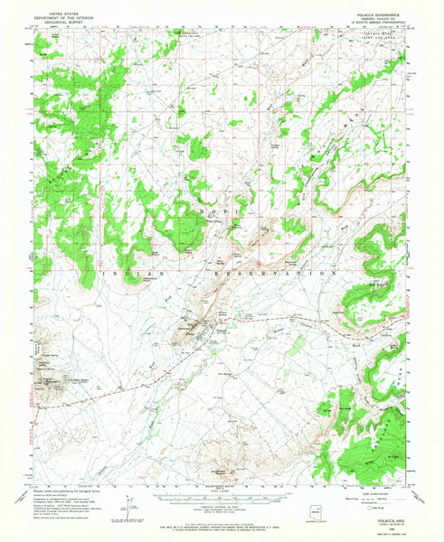 Polacca, Arizona 1966 (1987) USGS Old Topo Map Reprint 15x15 AZ Quad 314917