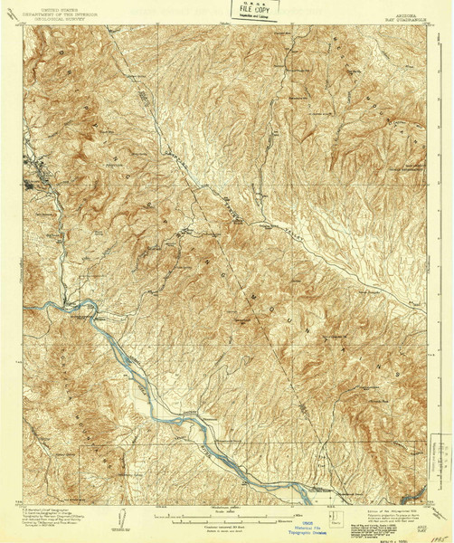 Ray, Arizona 1910 (1939) USGS Old Topo Map Reprint 15x15 AZ Quad 314944 Ray, Arizona 1910 (1939) USGS Old Topo Map Reprint 15x15 AZ Quad 314944