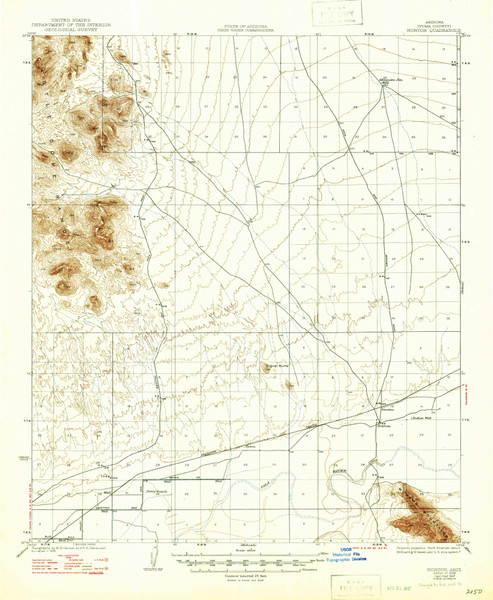 Roll, Arizona 1928 (1947) USGS Old Topo Map Reprint 15x15 AZ Quad 314853