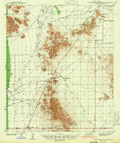 Silver Reef Mountains, Arizona 1942 (1942) USGS Old Topo Map Reprint 15x15 AZ Quad 315053 Silver Reef Mountains, Arizona 1942 (1942) USGS Old Topo Map Reprint 15x15 AZ Quad 315053