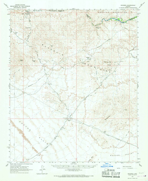 Swansea, Arizona 1966 (1967) USGS Old Topo Map Reprint 15x15 AZ Quad 315087