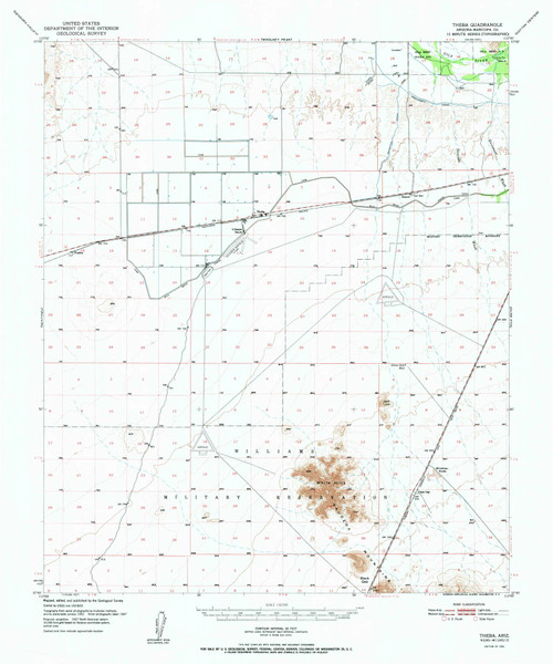 Theba, Arizona 1951 (1951) USGS Old Topo Map Reprint 15x15 AZ Quad 315099