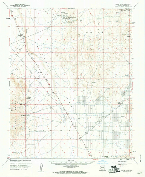White Hills, Arizona 1960 (1961) USGS Old Topo Map Reprint 15x15 AZ Quad 315179